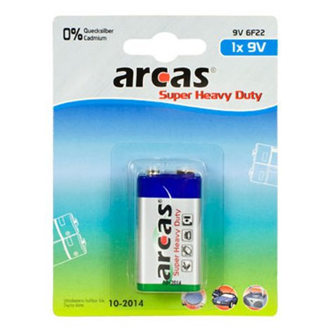 Arcas | 9V/6LR61 | Super Heavy Duty | 1 pc(s)